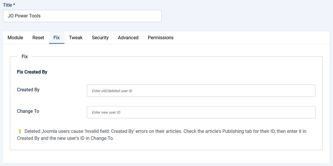 how to fix invalid field created by error in joomla 2